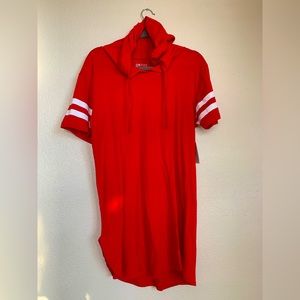 Women hoodie short sleeve dress